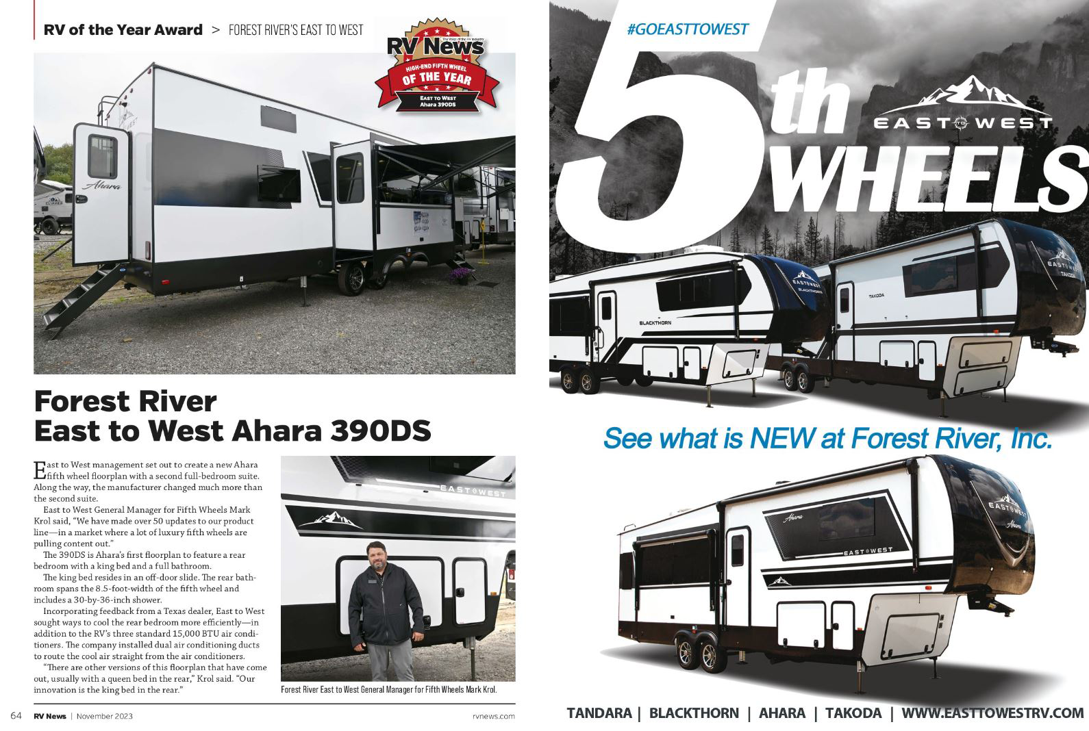 RV News: RV Of The Year, AHARA 390DS